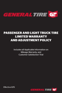 passenger and light truck tire limited warranty and