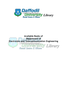 Available Books of Department of Electronics and