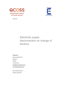Electricity supply disconnection on change of tenancy