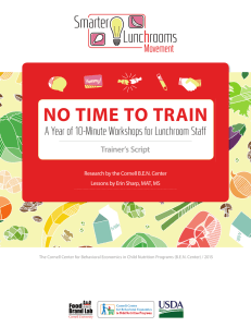 No Time to Train - Smarter Lunchrooms Movement