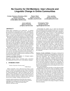 No Country for Old Members: User Lifecycle and Linguistic Change