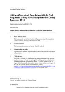 (Light Rail Regulated Utility (Electrical) Network Code)