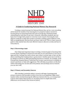 A Guide to Conducting National History Day Research