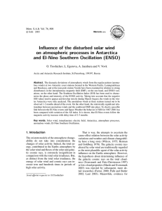 Influence of the disturbed solar wind on atmospheric processes in