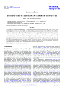 Electrons under the dominant action of shock