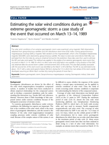 Estimating the solar wind conditions during an extreme geomagnetic