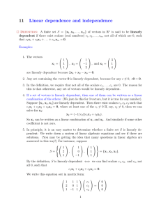 11 Linear dependence and independence