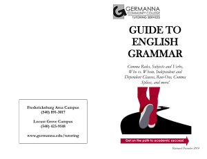 Guide to English Grammar handout