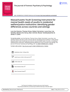 Massachusetts Youth Screening Instrument for mental