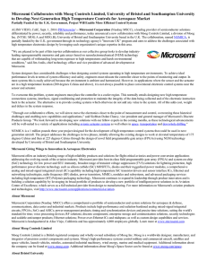 Microsemi Collaborates with Moog Controls Limited, University of