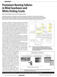 Premature Bearing Failures in Wind Gearboxes and White Etching