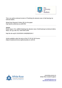 Predicting the abrasive wear of ball bearings by lubricant debris