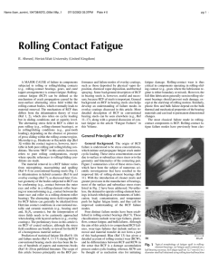 Rolling Contact Fatigue - EPS Personal home pages - Heriot