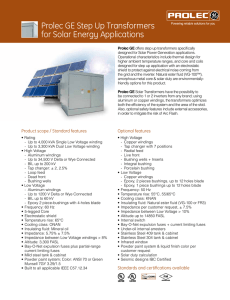 Prolec GE Step Up Transformers for Solar Energy Applications