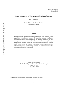 Recent Advances in Electron and Positron Sources