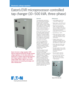 Eaton`s EVR microprocessor-controlled tap changer (10–500 kVA