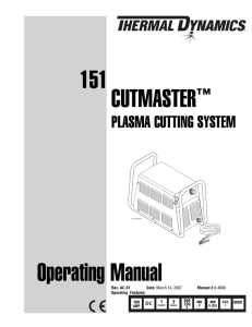 151 CUTMASTER™ Operating Manual