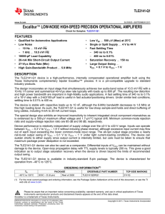 Excalibur Low-Noise High-Speed Precision Operational Amp