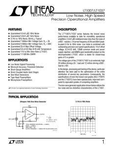 LT1007/LT1037 Low Noise, High Speed Precision Operational