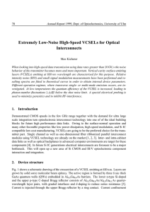 Extremely Low-Noise High-Speed VCSELs for Optical Interconnects