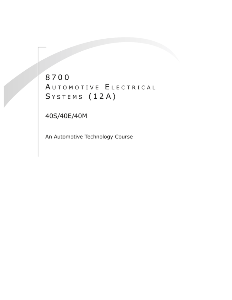 8700 Automotive Electrical Systems (12A)