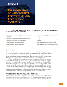 Introduction to Automotive Electrical and Electronic Systems