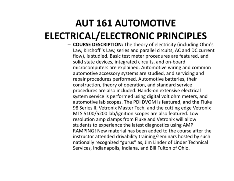 aut 161 automotive electrical/electronic principles