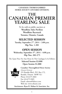 Yearling Sale - Canadian Thoroughbred Horse Society