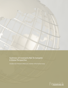 Summary of Covenants Not To Compete: A Global Perspective