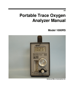 Portable Trace Oxygen Analyzer Manual