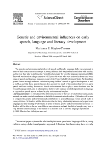 Genetic and environmental influences on early speech