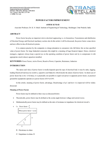 power factor improvement - TJPRC:International Journal