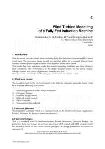 Wind Turbine Modelling of a Fully-Fed Induction Machine
