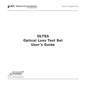 OLTS5 Optical Loss Test Set User`s Guide