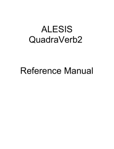 ALESIS QuadraVerb2 Reference Manual
