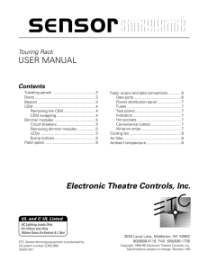 ETC Sensor Touring Rack User Manual