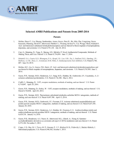Selected AMRI Publications and Patents from 2005-2014