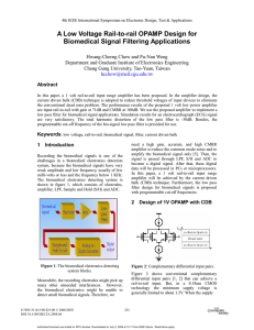 A Low Voltage Rail-to-rail OPAMP Design for Biomedical Signal