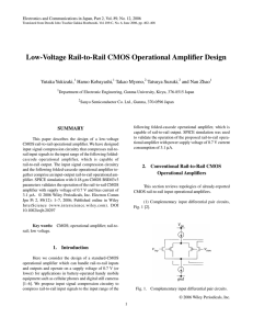Low-voltage rail-to-rail CMOS operational amplifier design