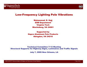 Low-Frequency Lighting Pole Vibrations