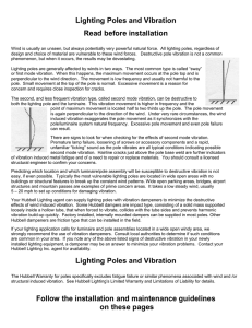 Lighting pole instructions and vibration information