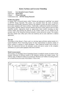 Hydro Turbines and Governor Modelling