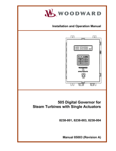 505 Digital Governor for Steam Turbines with Single Actuators