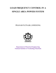 load frequency control in a single area power system