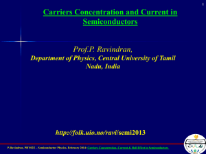 Prof.P. Ravindran, Carriers Concentration and Current in