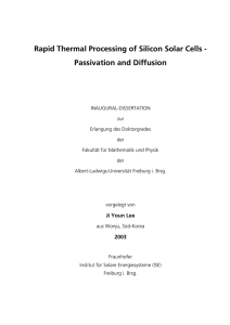 Rapid Thermal Processing of Silicon Solar Cells