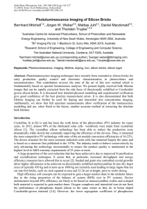 Photoluminescence Imaging of Silicon Bricks Bernhard Mitchell