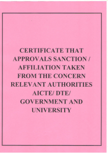 Approvals AICTE,DTE,Govt uni - Shree Ramchandra College of