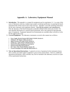 Appendix A, Lab Equipment Manual