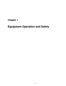 Equipment Operation and Safety